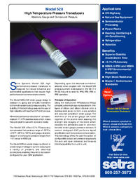 Thumbnail of document Data Sheet - 528 High Temperature Pressure Transducer